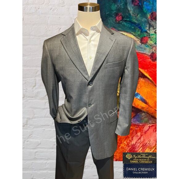 Ing Loro Piana x Daniel Cremieux 44L Gray Subtle Burnt Orange Plaid 3B Blazer - Picture 1 of 11